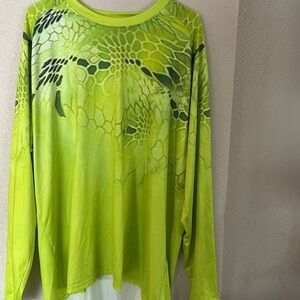 Polyester 2XL bright green long sleeve shirt